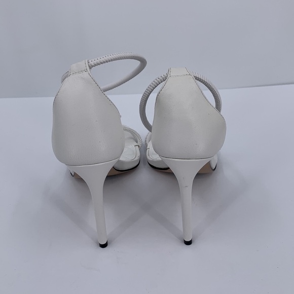 Schutz Gaiah ankle strappy sandal shoe stiletto heel white leather new 8.5 - Picture 5 of 8